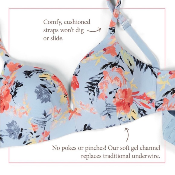 Cacique Simply Wire Free Plunge Bra Floral - Picture 3 of 13